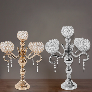 Candelabros de cristal de 5 brazos para centro de mesa, bodas, comedor - Product Image 3