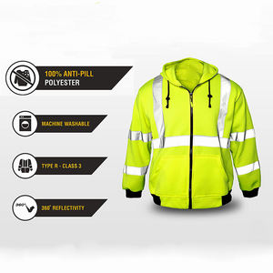 Sudadera con Capucha de Poliéster de Alta Visibilidad Personalizable, Ropa de Trabajo Transpirable, Chaqueta de Seguridad Reflectante, Impermeable, Talla Grande, Alta Visibilidad - Product Image 4