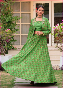 Ensemble Lehenga et veste Tota vert, magnifique collection tendance de Lehenga Choli traditionnels pour mariage - Product Image 4