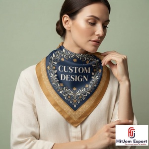 Foulard carré de luxe personnalisé imprimé, effet soie, pour la mode, châle, marque privée, OEM, ODM, fournisseur d'usine textile - Product Image 2