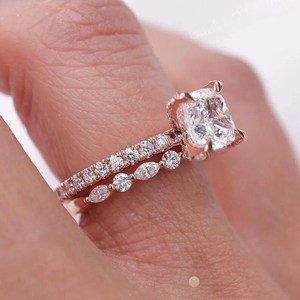 Luxury Style 3.01CT Radiant Cut Trilogy Diamond <b>Ring</b> Lab Grown 14K Solid Gold Engagement Wedding <b>Proposal</b> Fine Jewelry For Bride - Product Image 5