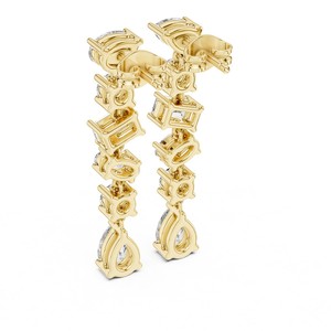 Pendientes de diamantes de corte mixto más vendidos, pendientes de moda de oro sólido de 14 quilates para mujer, diseño de joyería con diamantes cultivados en laboratorio - Product Image 1