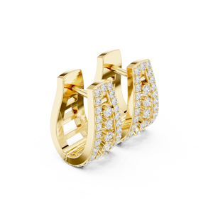Pendientes de Aro con Diamantes Cultivados en Laboratorio de Corte Redondo, Oro de 14K y 18K, Diseño Calado con Pavé de Diamantes, 0.53Ct DEF VVS, Pendientes de Aniversario, OEM ODM - Product Image 3