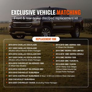 Kits de Reparación de Frenos para Chevy Silverado GMC Sierra 1500 2014-2018, Suburban Tahoe Yukon XL Escalade ESV 2015-2020 - Product Image 2