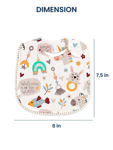 Juego de baberos de muselina para bebé, paquete de tres baberos suaves y absorbentes de algodón con capas, para alimentación y para la saliva, con estampados bonitos para bebés y niños pequeños. - Product Image 6