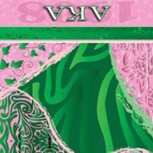 Écharpe AKA rose et verte en satin, écharpe de mode douce et légère, châle pour le cou de la sororité grecque pour femmes, toutes saisons - Product Image 3
