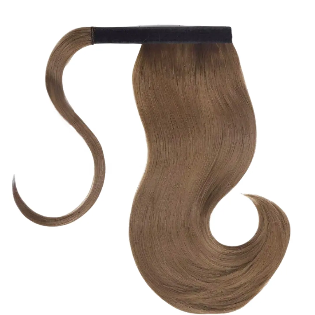 Medium blonde straight Ponytail hair extensions Super Double drawn hair 22 inch high quality for sale