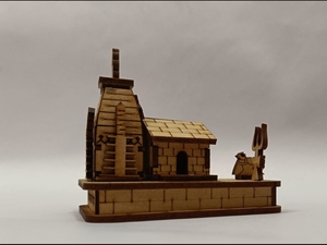 โมเดลไม้ MDF ขนาด 8 นิ้ว รูปวัดอโยธยา 3 มิติ สีน้ำตาล ของตกแต่งบ้าน ป้ายติดผนัง กล่องของขวัญไม้ ของสะสมตกแต่ง - Product Image 2