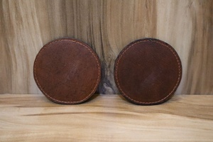 Genuine Leather <b>Coaster</b> Mat Round for Hotel Restaurant Tea Coffee <b>Drink</b> Mat Wholesale Manufacturer Factory - Product Image 3