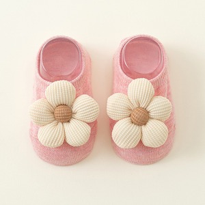 Chaussettes courtes d'été en tricot rose pour bébés de 0,5 à 3 ans, mignonnes, à motifs floraux, antibactériennes, écologiques et respirantes - Product Image 2