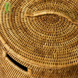 Cesta de Almacenamiento de Mimbre Hecha a Mano de Estilo Bohemio, Diseño Moderno, para Lavandería y Dormitorio, Cajas y Contenedores de Almacenamiento, Mimbre OEM 2026 - Product Image 2