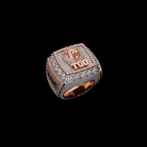 Anillo de Plata 925 con Baño de Oro Rosa, Diamantes Cultivados en Laboratorio y Moissanita, Diseño de Cabeza de León, Estilo Hip Hop, para Hombre, Color D, para Fiestas - Product Image 3