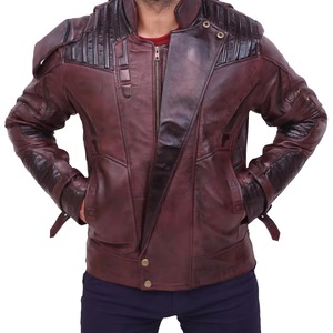 <b>Men's</b> Genuine <b>Leather</b> Moto <b>Jackets</b> Dark Brown Zipper Closure Turn-down Collar Fashion Wear Biker <b>Leather</b> Avirex <b>Jacket</b> for <b>Men</b> - Product Image 6