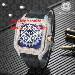 Charm Jewells Montre de luxe pour femme, boîtier en acier inoxydable or rose, bracelet en silicone, mouvement à quartz analogique, cristal saphir - Product Image 3
