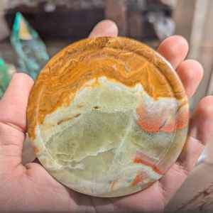 Ensemble de six sous-verres en pierre d'onyx sculptée avec support, décoration élégante pour la maison - Product Image 1