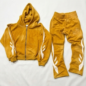 Ensemble survêtement homme personnalisé imprimé, 100% coton, style Y2K, avec sweat à capuche et pantalon de jogging color block - Product Image 6