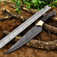 Damascus koksmes met houten handvat, ambidextrous, hoogglans afwerking, milieuvriendelijk, vintage stijl, handgemaakt, multifunctioneel voor kamperen