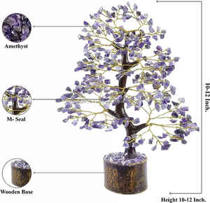 ARBRE DE PIERRES AMETHYSTES NATUREL DE QUALITÉ SUPÉRIEURE 300 CHIPS POUR LA DÉCORATION DE LA MAISON ARBRES DE PIERRES GEMMES DE GUÉRISON REIKI NATUREL VENTE EN GROS - Product Image 2