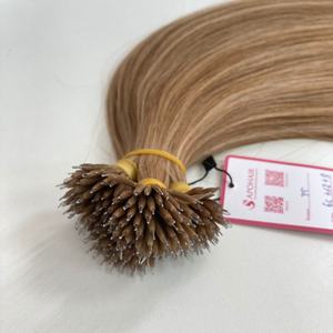 Prix de gros Extensions de cheveux Nano Tip Cheveux humains bruts en couleur piano Styles de boucles droites ondulées Bundles de modèle de corps de toutes les couleurs - Product Image 1