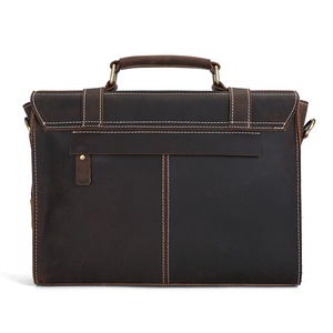 Maletín de Cuero Genuino de Gran Capacidad para Hombre, con Cierre de Cremallera, para Viajes y Portátil - Product Image 3