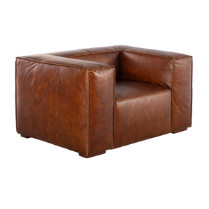 Sillón Individual de Cuero Marrón Directo de Fábrica, Sofá con Estructura de Madera Maciza, Silla Moderna para Proyectos Hoteleros - Product Image 4