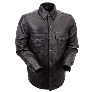 Men's Black Short Sleeve Stand Collar Casual <b>Shirt</b> Solid Color Satin Fabric Winter Wear Anti-Wrinkle Breathable ODM - Product Image 1