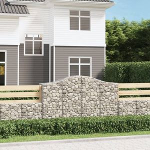 Juego de 2 Cestas de Gabión Grandes de Hierro Galvanizado Plateado, Artículos de Jardinería - Product Image 1