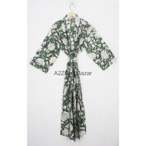 Magnifique Robe de Nuit Longue en Coton Imprimé Floral Numérique pour Femme, Col en V, Cordon de Serrage à l'Avant, Poches, Style Romantique Automne - Product Image 2