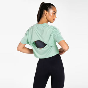 Top Corto Deportivo para Mujer, de Algodón, 180 g/m², Elástico, de Alta Calidad, con Logotipo Personalizado, Liso, Transpirable, de Secado Rápido, para Gimnasio y Entrenamiento - Product Image 3