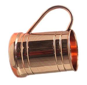 Handcrafted Pure Copper Moscow Mule Mug with Handle Hammered Style Drinking Cup for Water <b>Beer</b> Cocktails Kitchen - Product Image 2