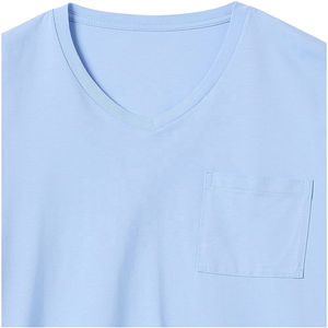 T-shirts personnalisés de haute qualité à séchage rapide, col en V, pour hommes, en coton Pima blanc, imprimés, col en V - Product Image 4