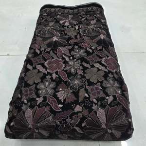 Velvet Embroidered Fabric Designer Fabric Luxury Fabric Velvet Lace Fabric for <b>Modest</b> Fashion Garment Manufacturing Export UK EU - Product Image 3
