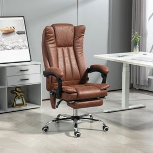 Poltrona da Ufficio Reclinabile Marrone con Altezza Regolabile e Poggiapiedi, Sedia Direzionale con Funzione Massaggio a 6 Punti e Riscaldamento - Product Image 2
