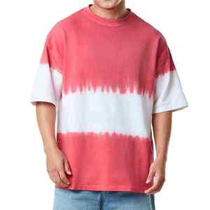 Camiseta Tie Dye Personalizada de Algodón 100% de Alto Gramaje para Hombre, Oversize, Ajuste Holgado, Estilo Urbano, Unisex, con Gráficos Degradados y Teñido por Inmersión, DIY - Product Image 1