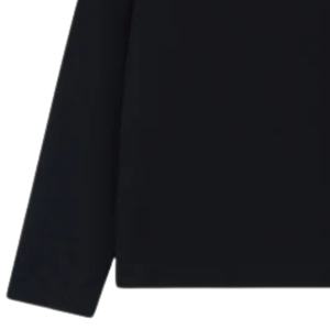 Camiseta Negra de Manga Larga para Hombre con Logotipo Pequeño en el Pecho, Cuello Redondo, Algodón, Estilo Casual Urbano, para Uso Diario - Product Image 3