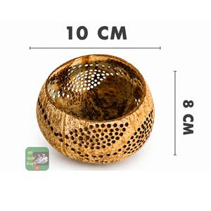 Handmade Coconut Shell Decorative Bowls Round <b>Rustic</b> <b>Home</b> <b>Decor</b> Indoor Tabletop Plant Fiber Craft Living Room Ornament - Product Image 4