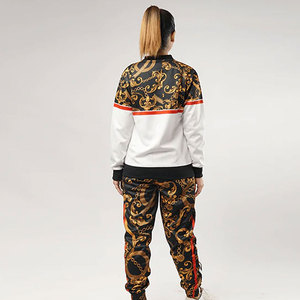 Wholesale Winter Solid Stand Collar Cotton Women Sublimation Sports <b>Tracksuit</b> Breathable Quick Dry Women Sublimation <b>Tracksuit</b> - Product Image 5