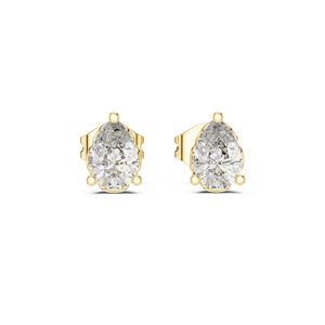 Boucles d'oreilles en or jaune 14 carats avec diamants de laboratoire en forme de poire pour femmes |   Collection de mariage |   Nouveau diamant cultivé - Product Image 1