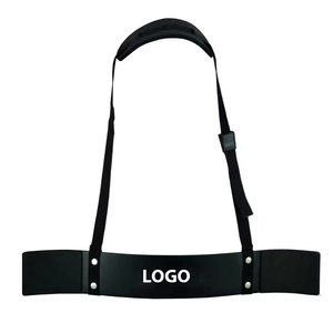 Cinturón Ajustable de PU para Bíceps, para Entrenamiento de Fuerza, Equipo de Fitness Universal, Rojo con Correas Negras, Logotipo Impreso - Product Image 2