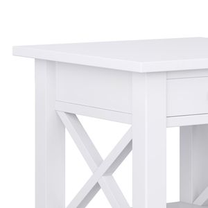 Kitchener <b>White</b> <b>End</b> <b>Table</b> Stylish Nightstand for Home Decor - Product Image 2