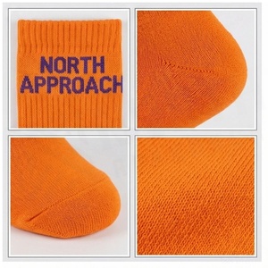 North Approach Crew <b>Socks</b> <b>Orange</b> Letter Print Breathable Knitted for Adults Casual Wear - Product Image 5
