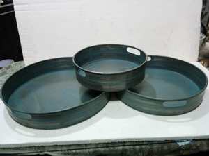 Bandeja Redonda de Metal con Acabado Rústico Antiguo, Plato Decorativo para Servir en el Hogar, Hotel, Restaurante, Catering, Exhibición en Mesa - Product Image 4