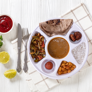 Platos de comida duraderos de 7 compartimentos, bagazo de caña de azúcar ecológico, vajilla biodegradable, Material de papel almacenado, respetuoso con el medio ambiente - Product Image 4