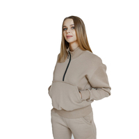 Ensemble de survêtement doux en coton côtelé pour femme, tenue d'intérieur confortable, ensemble de survêtement élégant en velours peluche pour femme, tenue de détente hivernale