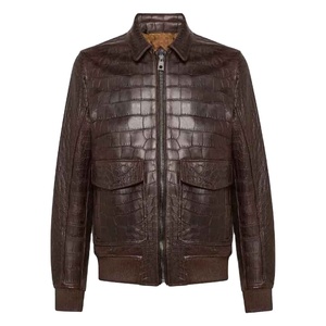 Veste en cuir originale pour homme, service OEM, respirante, col montant, fermeture éclair, style décontracté hiver pour homme - Product Image 4