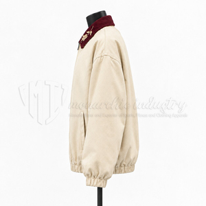 Veste pour homme sur mesure, col brodé, fermeture éclair, veste décontractée, vente en gros, fabricant OEM ODM - Product Image 5