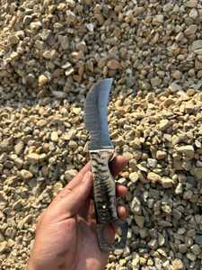 Couteau de chasse Bowie de haute qualité en acier inoxydable Stigma, manche en bois, étui en cuir, lame à pointe fixe, couteau d'extérieur - Product Image 6