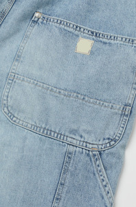Overoles de Mezclilla Azul Claro para Hombre, Cintura Alta, Corte Ajustado, Pantalones de Algodón Lavado, Estilo Casual de Primavera - Product Image 2