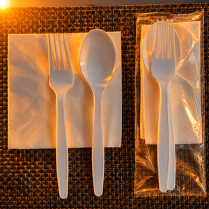 Cuillère en papier jetable compostable et biodégradable 155 mm, idéale pour les fêtes, restaurants, plats à emporter, soupes et desserts – Personnalisable – Meilleures ventes - Product Image 1