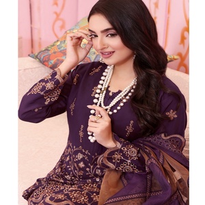 AAFREEN marca alta calidad pakistaní viscosa césped 3 piezas trajes bordados Salwar Kameez vestido para invierno modelo volumen Bin - Product Image 6